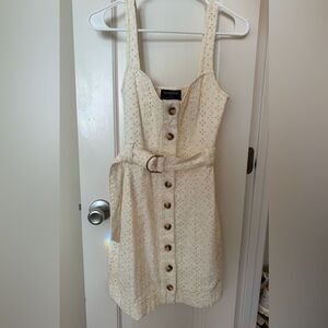 Minkpink white eyelet belted dress size xs